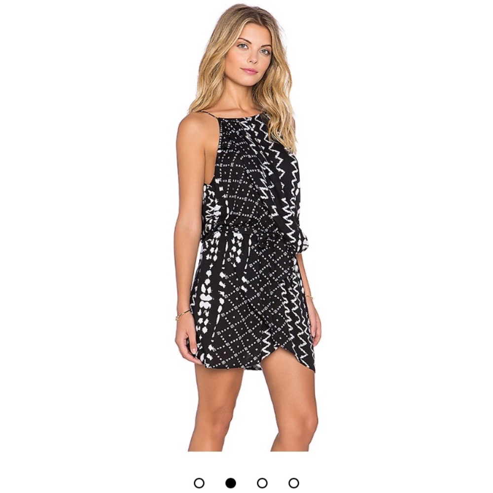 Tularosa Dani Drape Black and White Dress